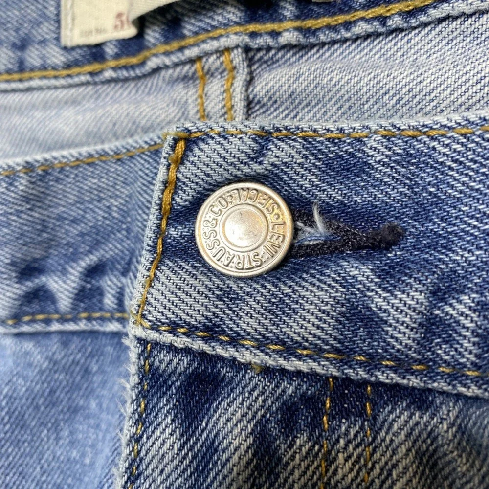 Levi's 505 Jeans Men 42x30 Blue Denim Med Wash Straight Fit 100% Cotton Casual